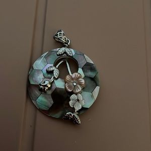 Custom made beautiful abalone and Sterling pendant